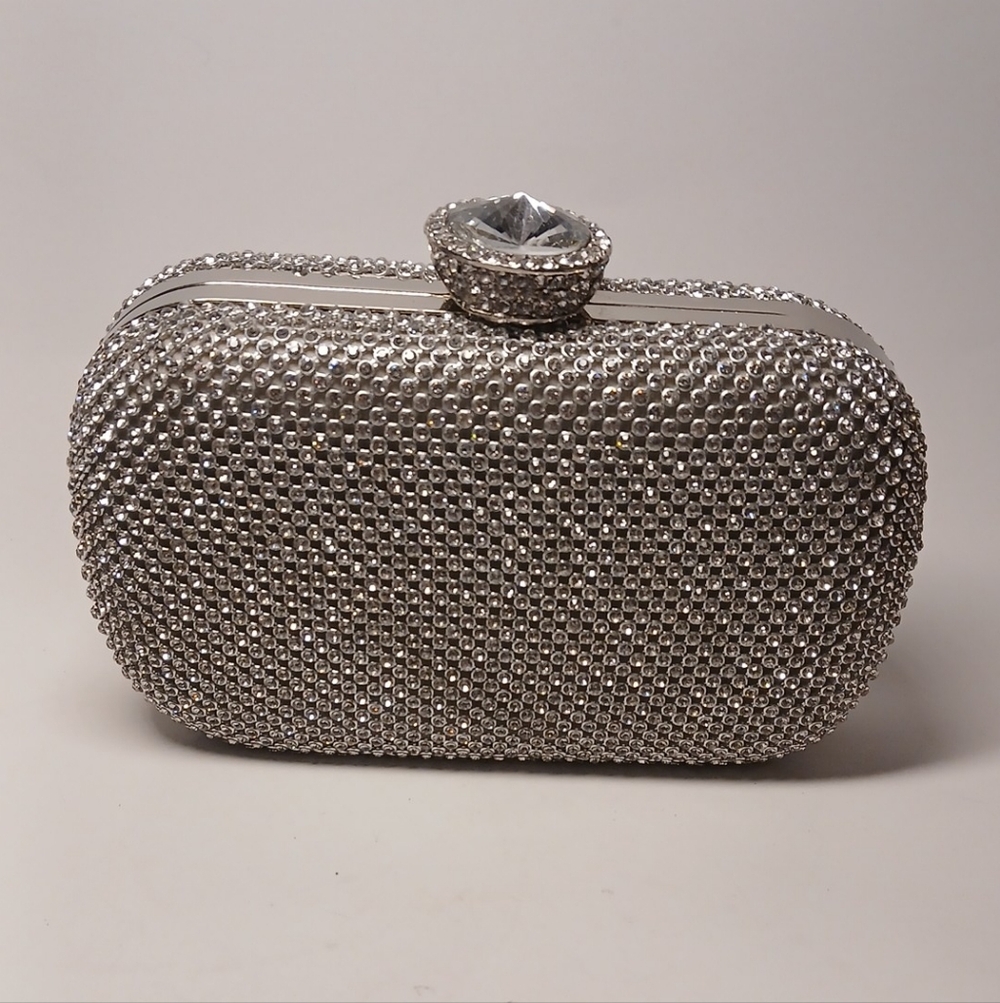 Sparkling Silver Crystal Clutch